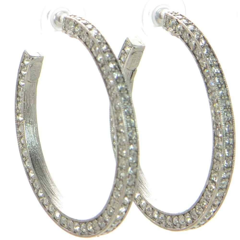 Jennifer Behr Marissa Hoops In Crystal Earrings